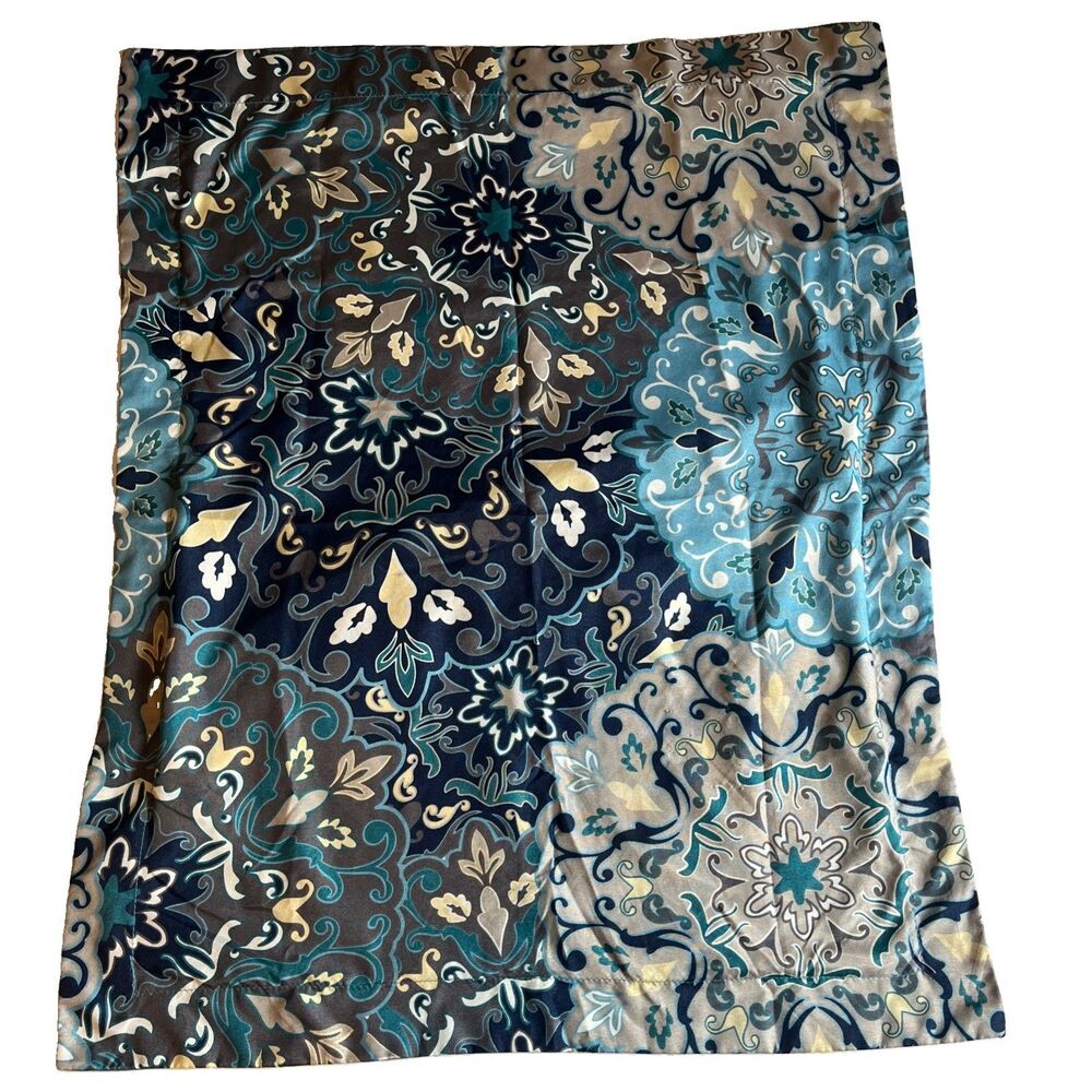 Modern Threads Standard Pillow Shams Teal Blue Floral Paisley Set Of Two 26x20